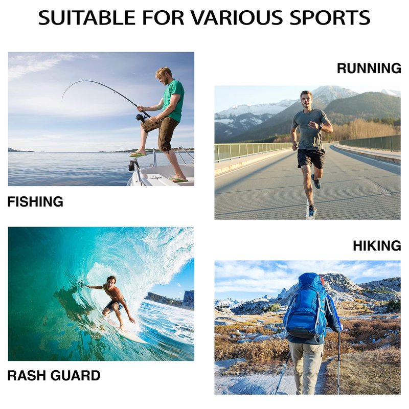 Men's UPF 50+ Sun Protection Hoodie Shirt Long Sleeve SPF Fishing Outdoor UV Hiking Shirts Lightweight White Large