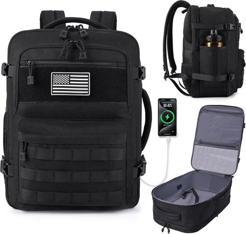 MOZETO TSA Approved Carry-On Backpack - Extra Large Tactical Travel Bag | Water-Resistant Lightweight Design