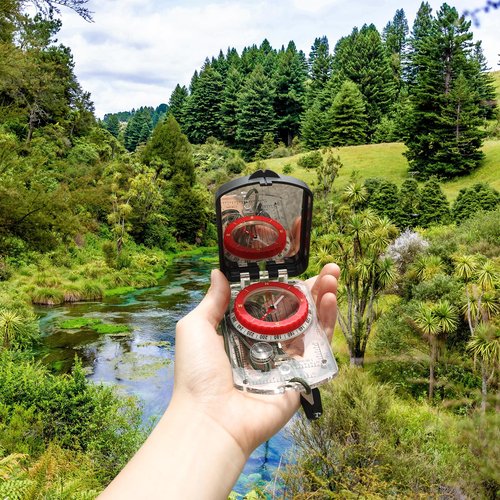 Compass Hiking Survival with Sighting Mirror, Declination Adjustment, Clinometer, and LED Light—Built for Hiking, Camping, Hunting, and Survival Navigation, Boy Scout Gifts