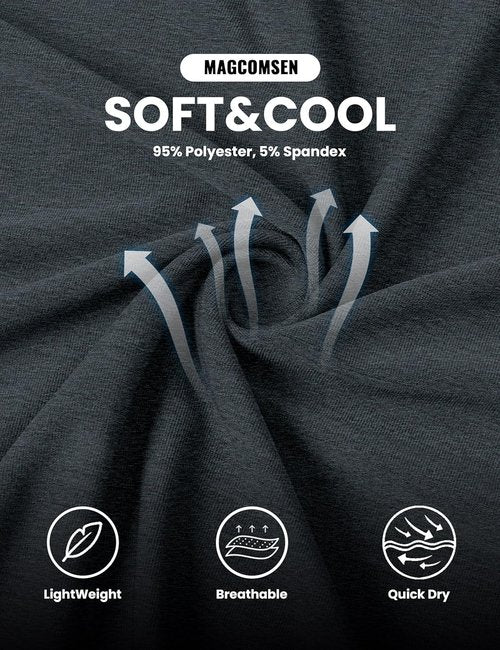 MAGCOMSEN Men's Polo Golf Shirt - Moisture-Wicking 3-Button Athletic Tee | Casual Short Sleeve Design