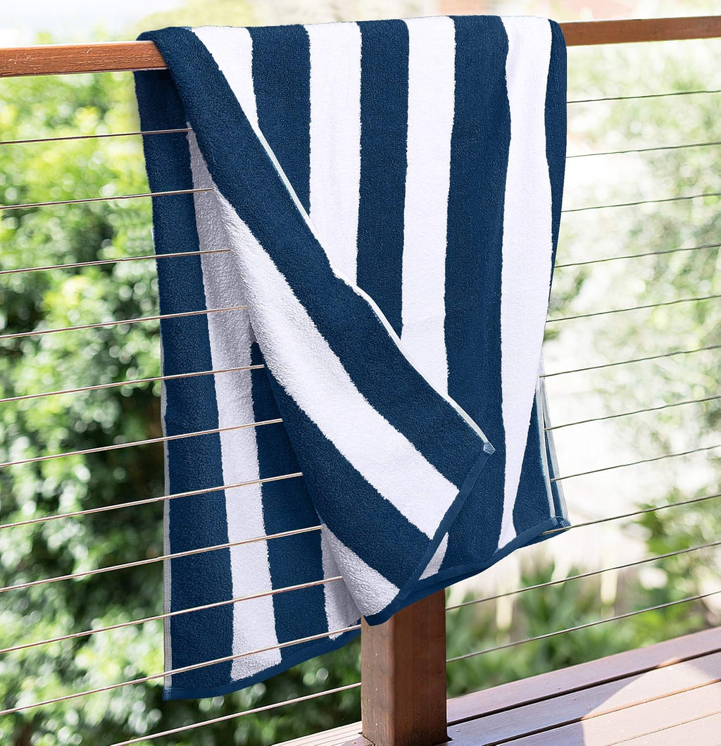 Utopia Towels Jumbo Beach Towel - 100% Ring-Spun Cotton, Highly Absorbent & Quick-Dry, 35x70 Inches | 2 Pack Navy