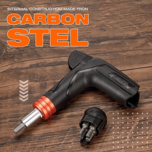 Super B Adjustable T Torque Wrench - 4, 5, 6 NM Includes 3, 4, 5, 6mm Hex and T 25 Tool Bits -1/4 Inch Hex Driver Torque Wrench- Bicycle Maintenance Tool for Road & Mountain Bikes (TB-TW51)