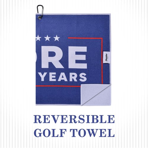 Shanker Golf - Funny Golf Towel - Fore More Years Microfiber Printed Golf Accessory - Perfect Golf Gift for Men - Two-Sided Reversible Towel