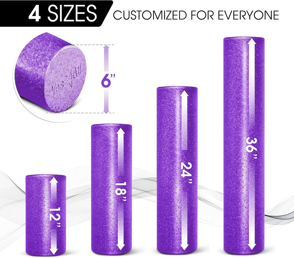 Yes4All High-Density EPP Foam Roller - Ideal for Yoga, Pilates & Stretching | 12, 18, 24, 36 Inch Sizes