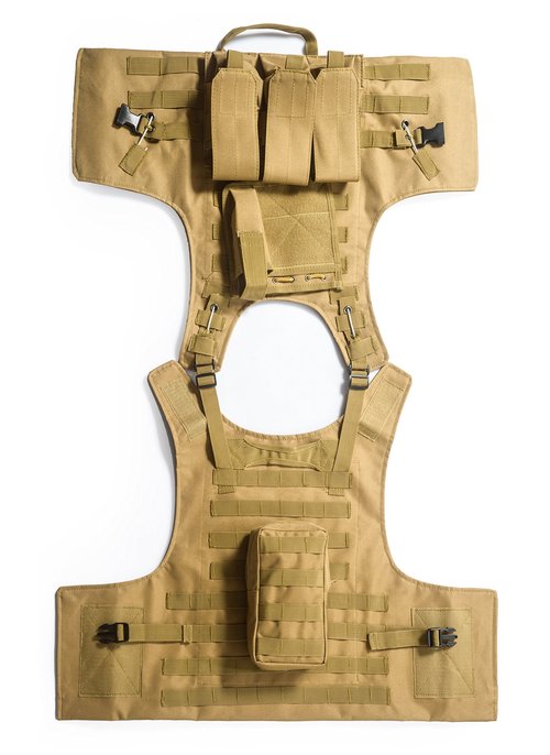 Invenko Tactical Molle Airsoft Vest Outdoor Hunting Paintball Sports Outdoor Gaming Security Guard Duty Cosplay Soft Vest Tan