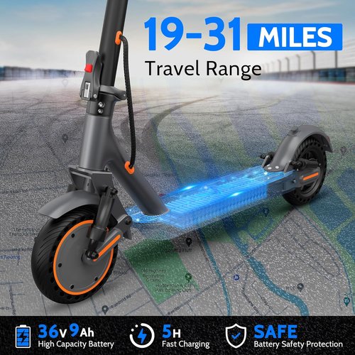 MAXSHOT Electric Scooter for Adults - High-Speed 350W Motor | 19-22 MPH, 21-28 Miles Range, Dual Suspension