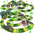 Skiennix Dinosaur Toys - Flexible Track Playset with 2 Cool Dinosaur Cars | Perfect Gift for Kids Ages 3-6