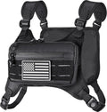Mozeto Running Vest for Men - Reflective & Water Resistant Chest Pack | Lightweight Sports Phone Holder
