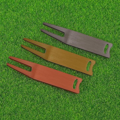 PATIKIL Metal Bending Golf Divot Repair Tool, 4 Pcs Metal Golf Fork Accessory Curved Spit for Golf Golfer Men Women Repairing, Brass