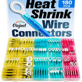 180Pcs Heat Shrink Wire Connectors Kit | Waterproof Marine & Automotive Electrical Crimp Terminals