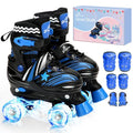Sportneer Kids Roller Skates, 4 Adjustable Light up Roller Skates for Girls Boys Toddlers Beginners, Skates with Protective Gear Set Gift for Indoor & Outdoor Use