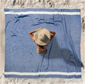Skiennix Oversized Turkish Beach Towel - XXL Cotton Sandproof Blanket | Boho Woven Design in Blue