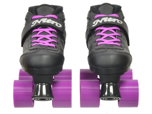 Epic Skates Super Nitro Purple Quad Speed Skates, Youth 5, Black/Purple