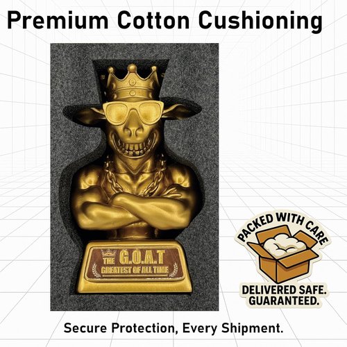 Muscle Goat Trophy - 9" G.O.A.T. Resin Award for Fantasy Football | Perfect Office Desk Decor