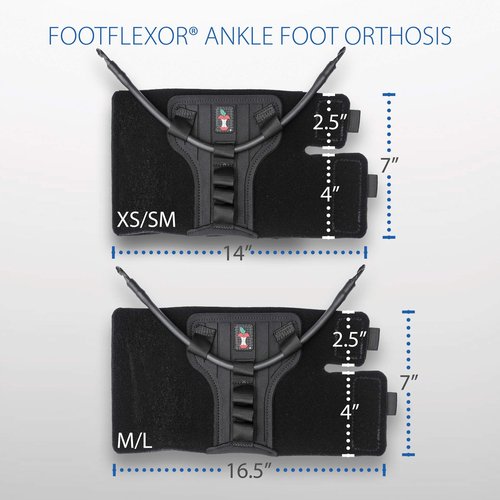Core Products FootFlexor Foot Drop Brace - Soft Ankle Foot Orthosis (AFO) for Walking Support - Drop Foot Brace for Men & Women, Medium/Large