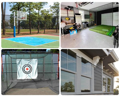 Fahnemt Backyard Driving Net - Sports Netting for Hitting Golf, Baseball, Hockey, Soccer - Practice Barrier Net (10X25FT)