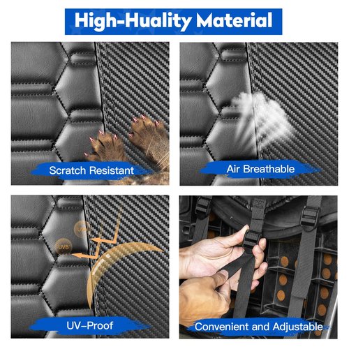 NOKINS Golf Cart Seat Covers Kit, 4PCS Front&Rear Seat Covers Fits for EZGO TXT 1994-2013/EZGO RXV Standard Seat Cushion, No Stapler, Golf Cart Accessories(Hexagon Carbon Fiber - Black)