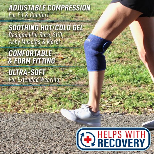 Miracle Knee Relief Gel-Infused Compression Wrap for 360-Degree Knee Support for Women & Men, Comfortable & Form Fitting Knee Wrap with Ultra-Soothing Cooling Gel, Designed for Cold & Hot Relief