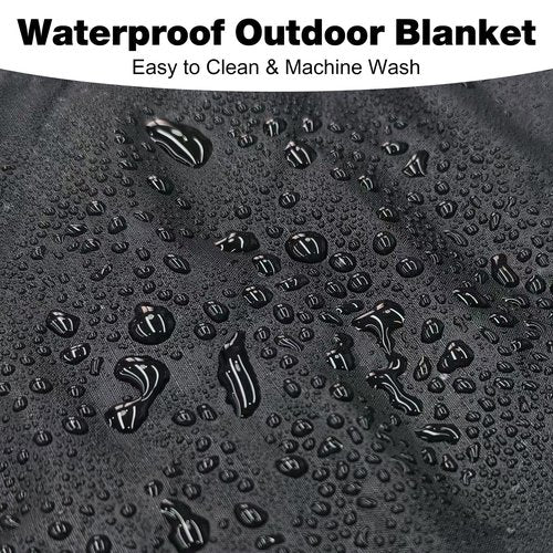 HonyQiShuo Outdoor Waterproof Camping Blanket, Foldable Fleece Stadium Blanket for Outdoor Sports Event, Camping, Picnics, Windproof, Wearable