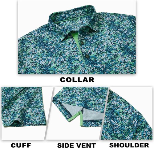 M MAELREG Men's Golf Polo Shirt - Short Sleeve Moisture-Wicking Performance in Stylish Patterns