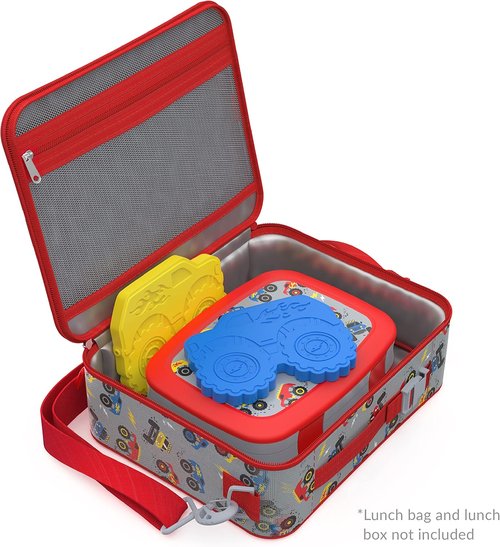 Bentgo Buddies Reusable Ice Packs - Slim Design for Lunch Boxes & Coolers - Multicolored 4-Pack (Truck)