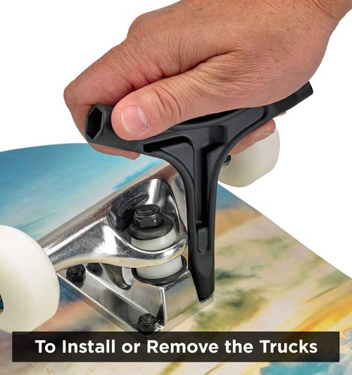 RADECKAL All in One Skate Tool, T Tool, Y Tool for Skateboards, Longboards, Mini Skateboards, and Cruisers (Black)