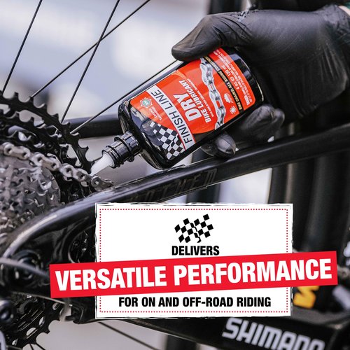 Finish Line Dry Bike Chain Lube, 4 oz Squeeze Bottle Pack of 3 - Ceramic Dry Wax Lubricant, Dirt and Dust Resistant