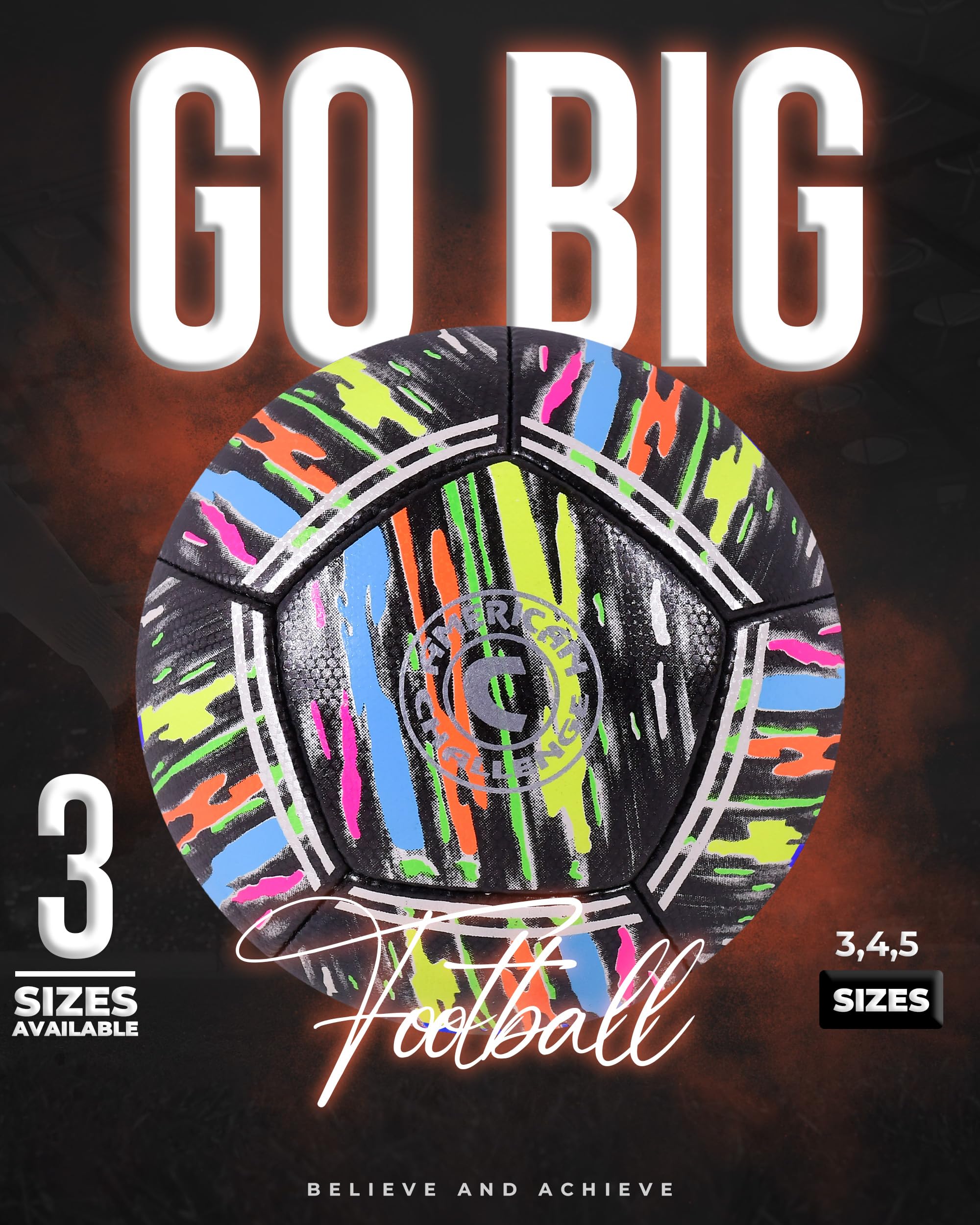 American Challenge Kura Soccer Ball – Professional Training Soccer Ball for Grass Fields – Durable TPU Machine Stitched Soccer Balls – Sizes 3, 4 & 5 – Outdoor Practice & Match Play