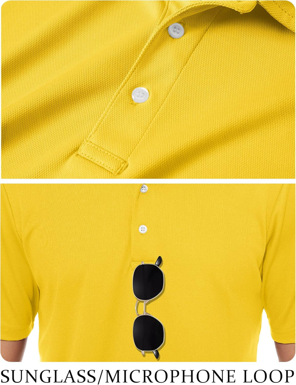 TACVASEN Men's Golf Shirt - Dry Fit Performance Polo with Collar | Short Sleeve, Comfortable Fit