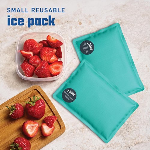Fit & Fresh Cool Coolers | 2-Pack Soft Ice Packs for Lunch Bags - Durable, Flexible, Easy to Clean, Teal