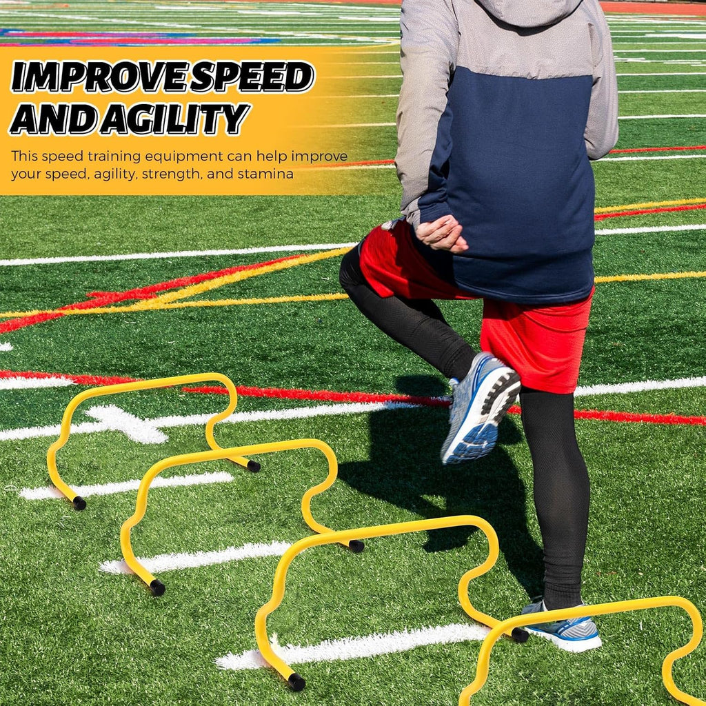 Wettarn 12 Pcs 9" Agility Hurdles - Reliable Speed Training Equipment for Soccer, Basketball, Football