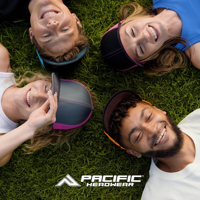 Pacific Headwear Trucker Snapback Cap - Black/Neon Yellow, One Size