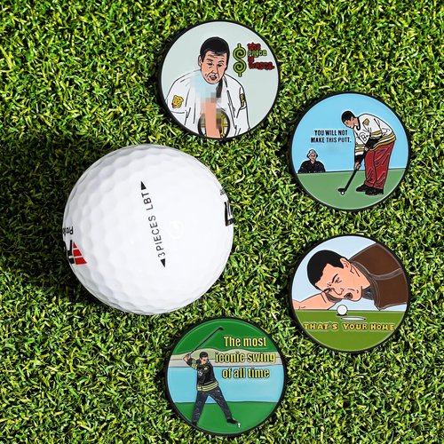 JIAOWEI Enamel Golf Ball Marker with Magnetic Hat Clip - Great Golf Gifts for Men and Women Golfers(4-Pack)