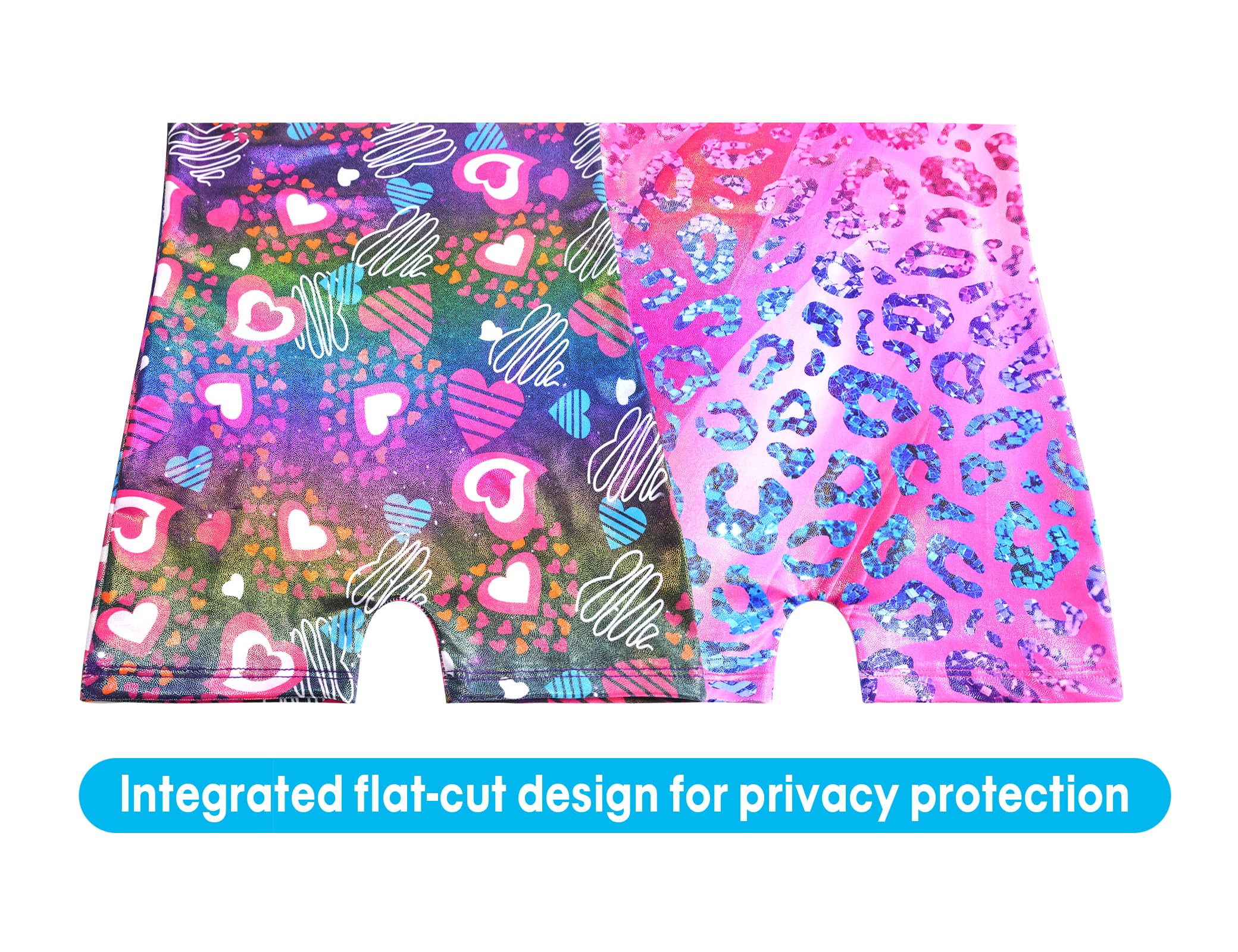 Snowheart Gymnastics Leotards for Girls - 2 Pack of Sparkly One-Piece Pro Kids Unitard Biketards with Shorts for Ages 2-9