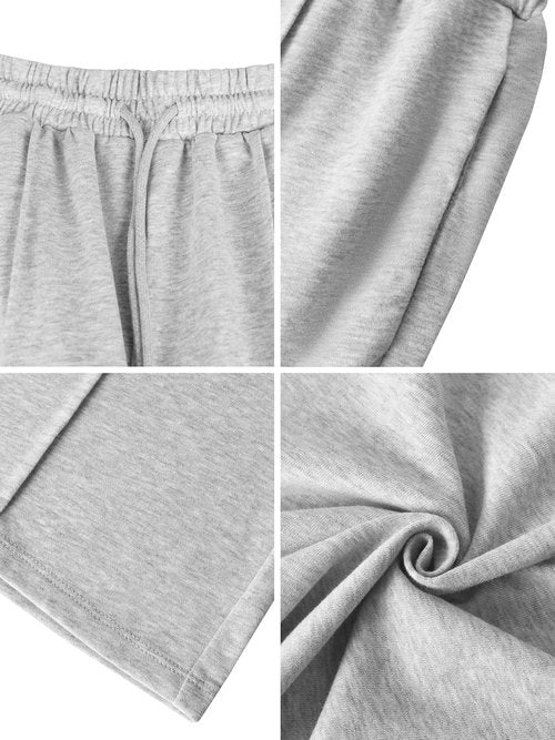 Missufe Women's High Waist Wide Leg Pants - Comfortable Casual Joggers with Pockets for Workouts