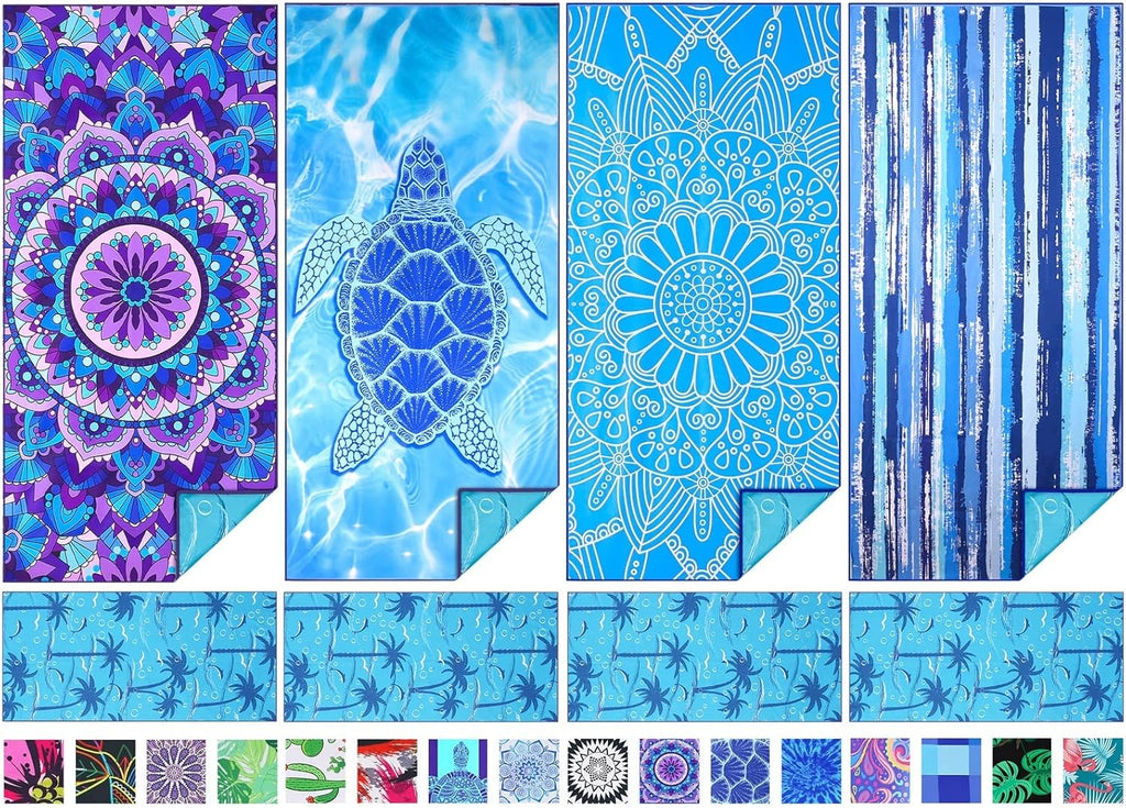 TwoYek Microfiber Beach Towels - Lightweight, Sand-Free, Quick-Dry | 71x32 Extra Large, Soft for Travel & Sports