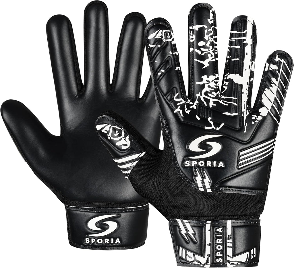 SPORIA Goalie Gloves for Youth - Double Wrist Protection | Non-Slip Latex Soccer Gloves for Kids