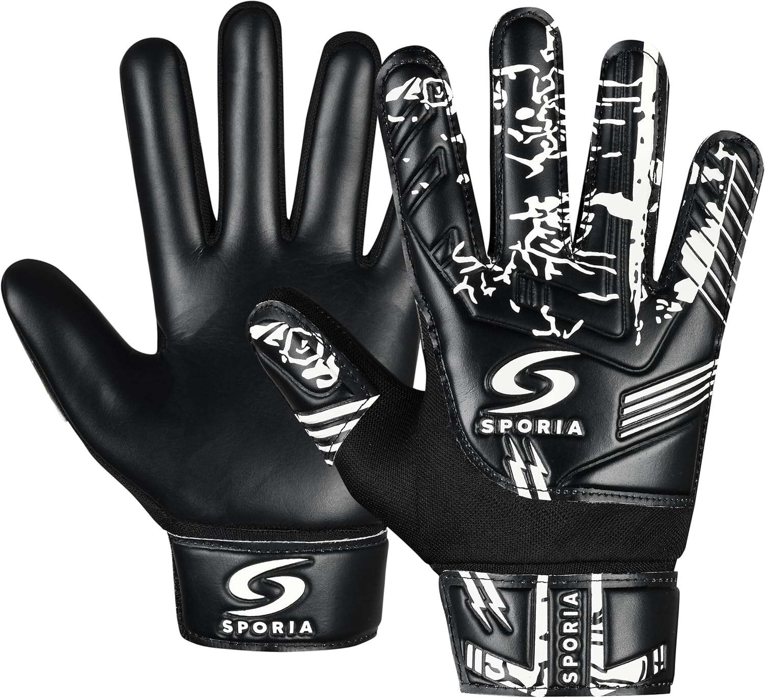 SPORIA Goalie Gloves for Youth - Double Wrist Protection | Non-Slip Latex Soccer Gloves for Kids