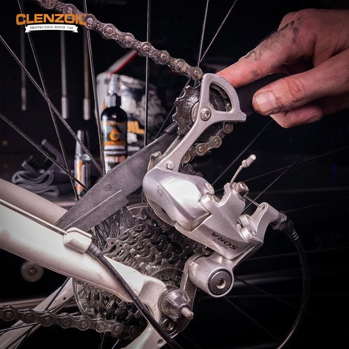 Clenzoil Chain & Sprocket Cleaning Kit - Chain Cleaner Lubricant Protectant (CLP) - Wet Lube Application, Dry Lube Performance - 4 oz Bottle, 0.5 oz Needle, Microfiber Towel & Chain Brush