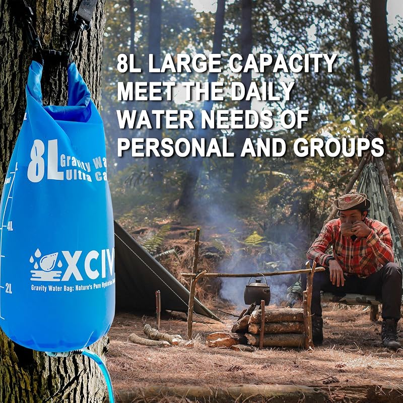 8L Gravity Water Bag for Membrane Solutions Straw Water Filter System