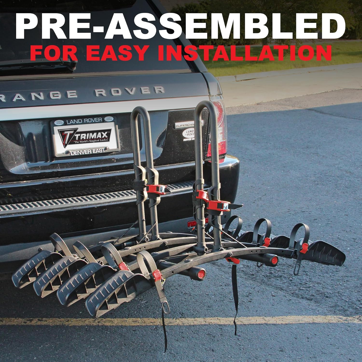 Trimax RMBR4 - 4-Bike Hitch Mount Rack for SUV, Truck, Van - Foldable with Locking Arms, 2" Receiver