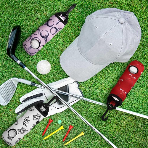 Bencailor 12 Pcs Golf Ball Tee Holder Neoprene Golf Ball Pouch Carry Bag Portable Neoprene Accessories for Women Keychain Belt Clip Bag Gifts Ladies Golfer