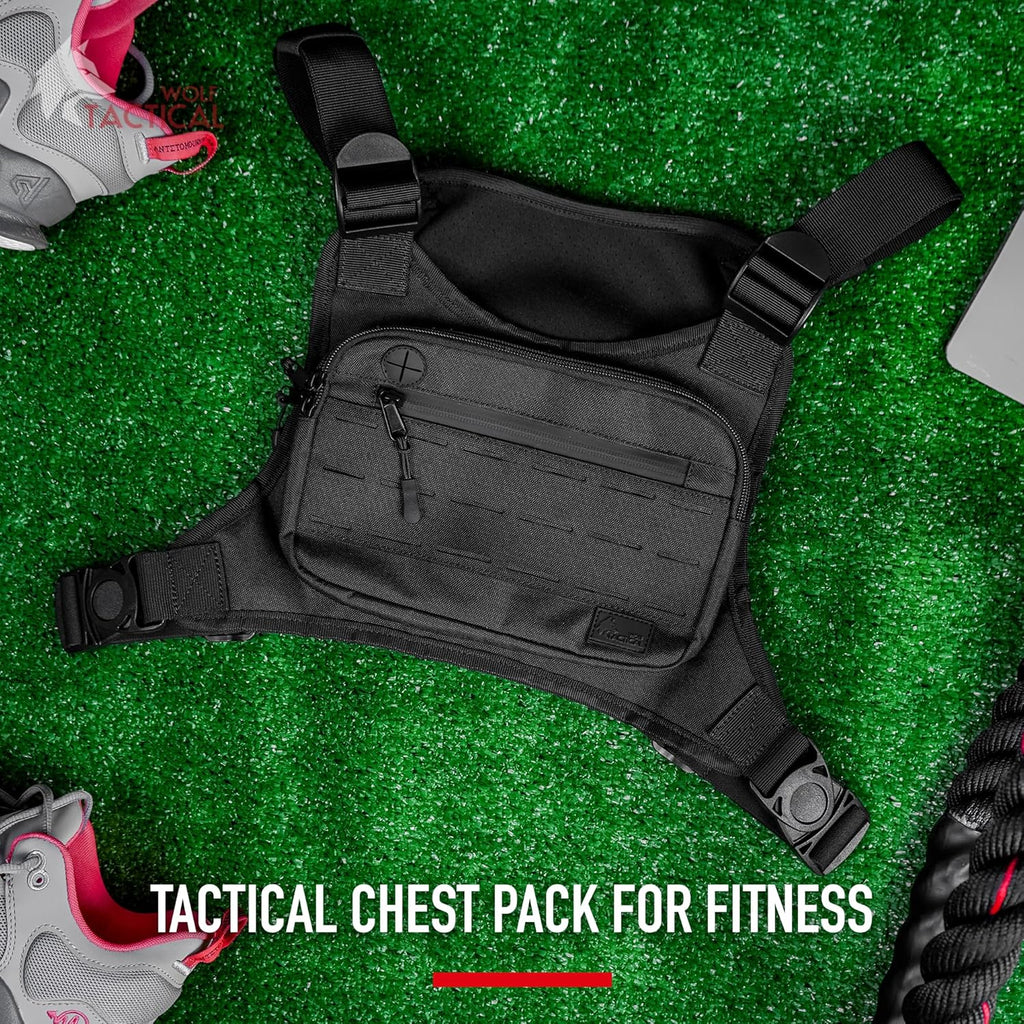WOLF TACTICAL Chest Pack - Versatile Running Vest with Holster Design | Lightweight & Durable