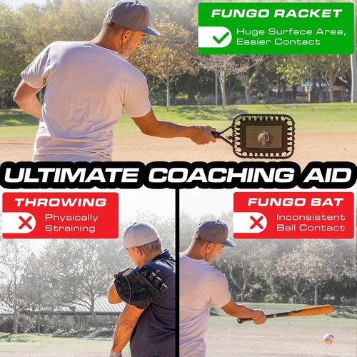 GoSports Fungo Baseball Racket - Ideal Training Tool for Fly Balls, Grounders & Line Drives