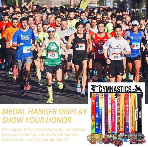 Goutoports Medal Hanger Display Rack - Personalized Award Ribbon Organizer for 60 Medals | Wall Mount Design