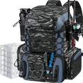 Piscifun Fishing Tackle Backpack - 42L Waterproof Bag with Rod Holders & 4 Tackle Boxes