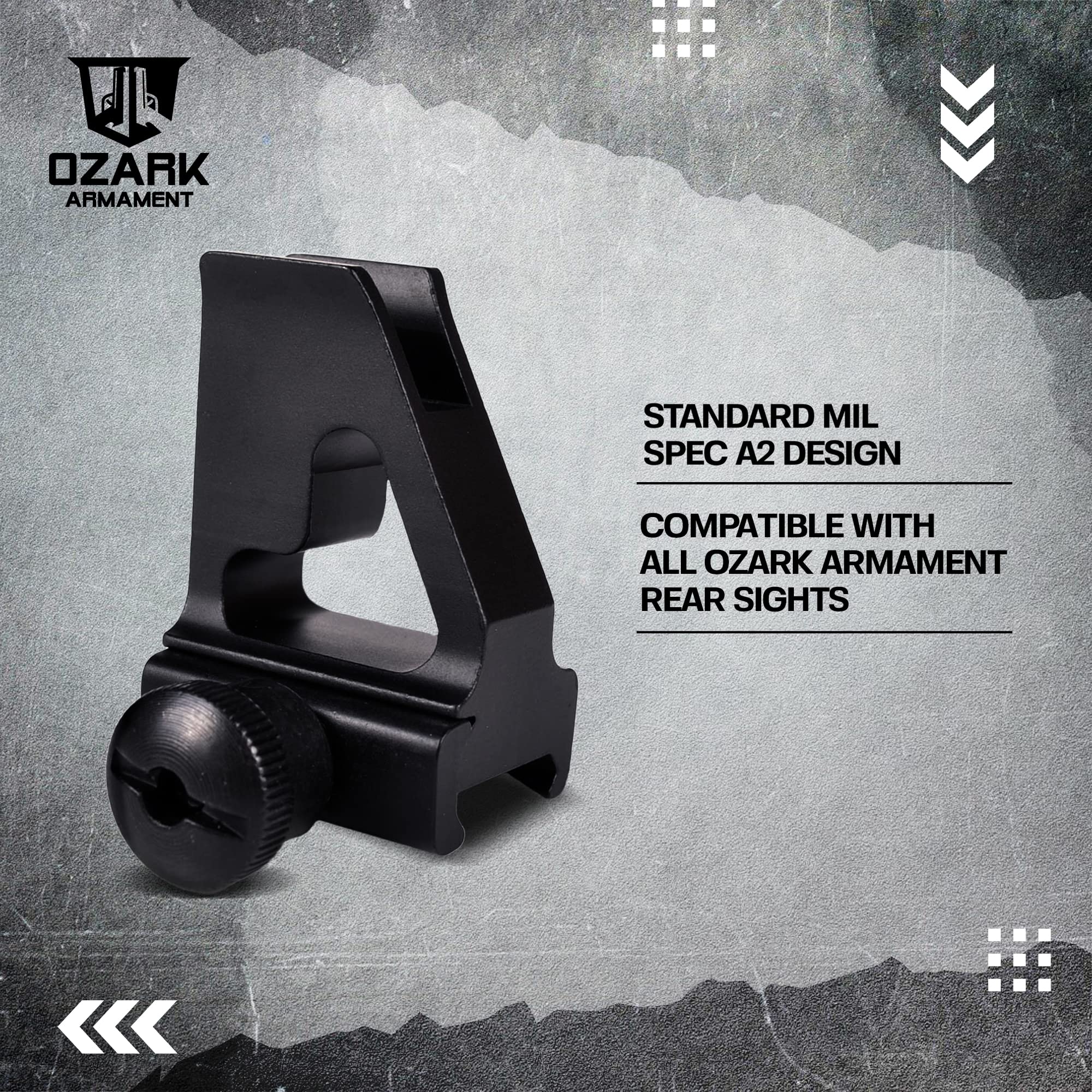 OZARK ARMAMENT A2 Front Sight - Gas Block Height Fixed Iron Sights - All Metal Rifle Sights - Gun Sights Designed to Mount on Picatinny Iron Sight Rail