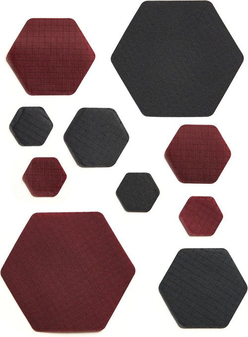 HEX Duo - Hexagonal Down Jacket Repair Patches | Two Color Kits for Easy Self-Adhesive Fixes