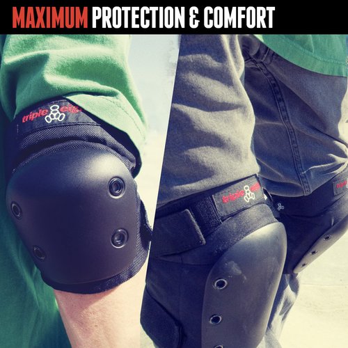 Triple Eight Street 2-Pack Knee and Elbow Pad Set, Large , Black