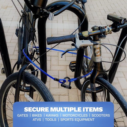 DocksLocks Security Cable Lock Set - Weatherproof Keyless U-Lock with Anti-Theft Design | 5' to 25' Length